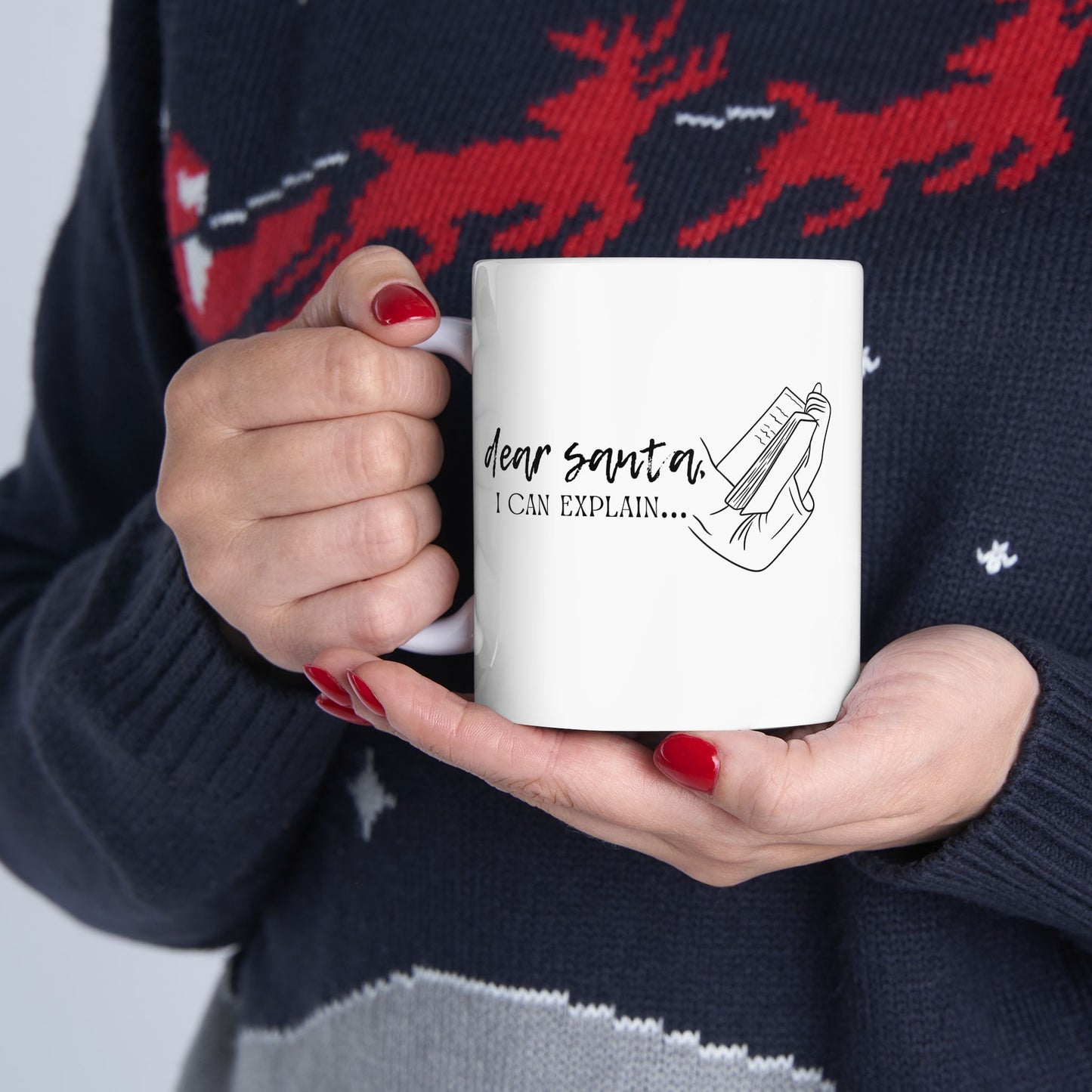 The Holiday Collection - "Dear Santa, I Can Explain..." Mug | Book Lover Gift | Funny Literary Mug | Holiday Mug for Bookworms | 11oz & 15oz Sizes