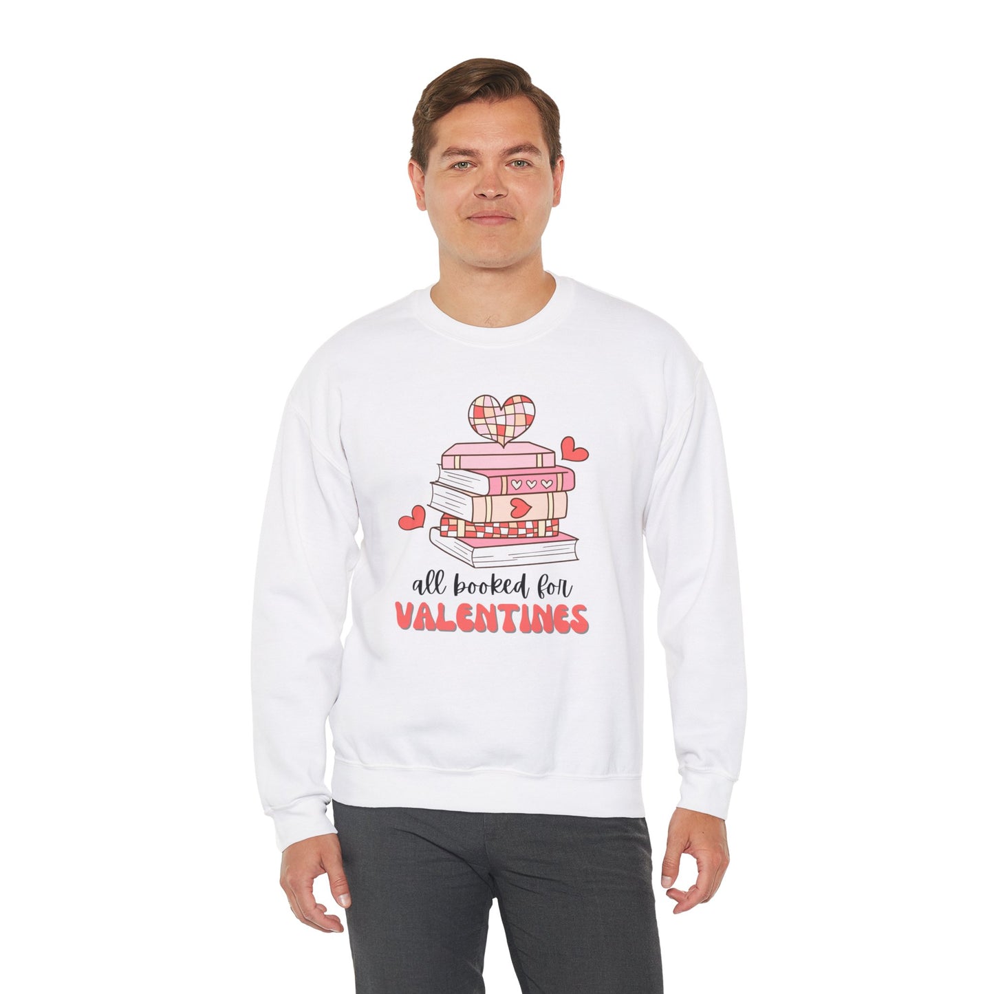 Bookish Valentine Collection - All Booked for Valentine’s Day Crewneck Sweatshirt