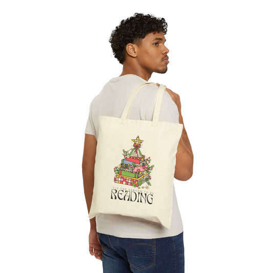 The Holiday Collection - "Tis the Season to Be Reading" Tote Bag – Perfect for Book Lovers & Holiday Fun!