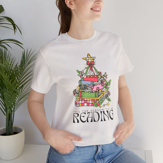 The Holiday Collection - "Tis the Season to Be Reading" Bella + Canvas T-Shirt – Perfect for Book Lovers & the Holidays!