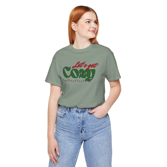 The Holiday Collection - "Let's Get Cozy" Bella & Canvas T-Shirt | Book Lover Tee | Cozy Fall Shirt | Literary Gift for Readers | Comfy Casual Shirt for Bookworms