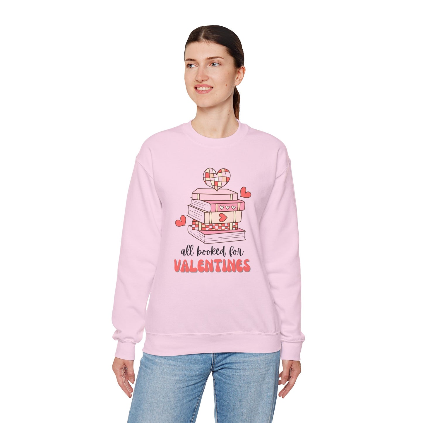 Bookish Valentine Collection - All Booked for Valentine’s Day Crewneck Sweatshirt