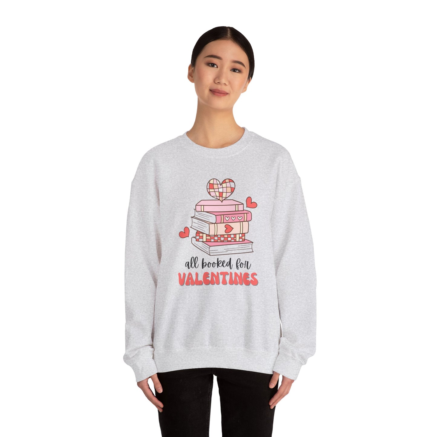 Bookish Valentine Collection - All Booked for Valentine’s Day Crewneck Sweatshirt