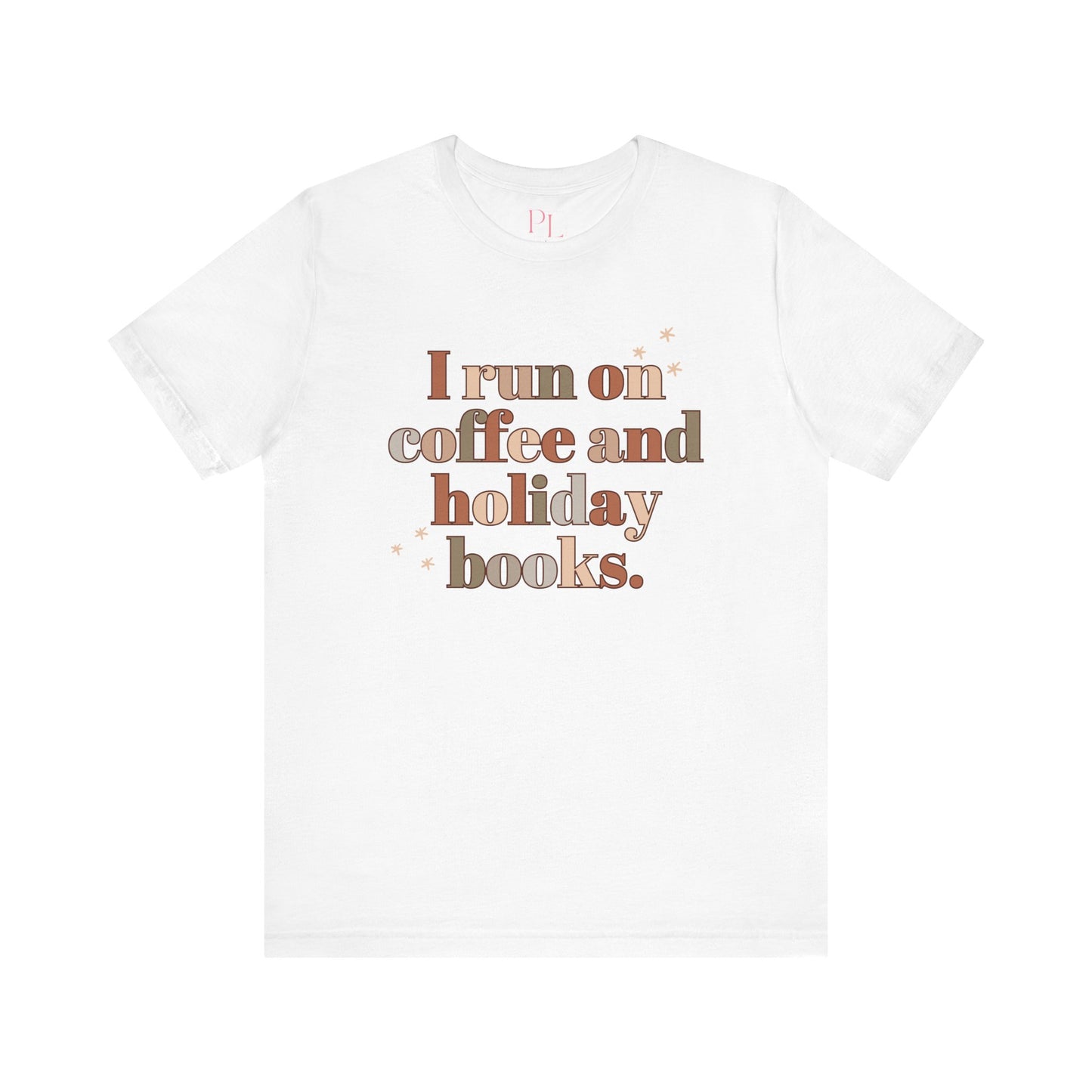 The Holiday Collection - "I Run on Coffee and Holiday Books" Bella & Canvas T-Shirt | Book Lover Tee | Literary Christmas Shirt | Cozy Holiday Shirt for Bookworms | Bella & Canvas Tee