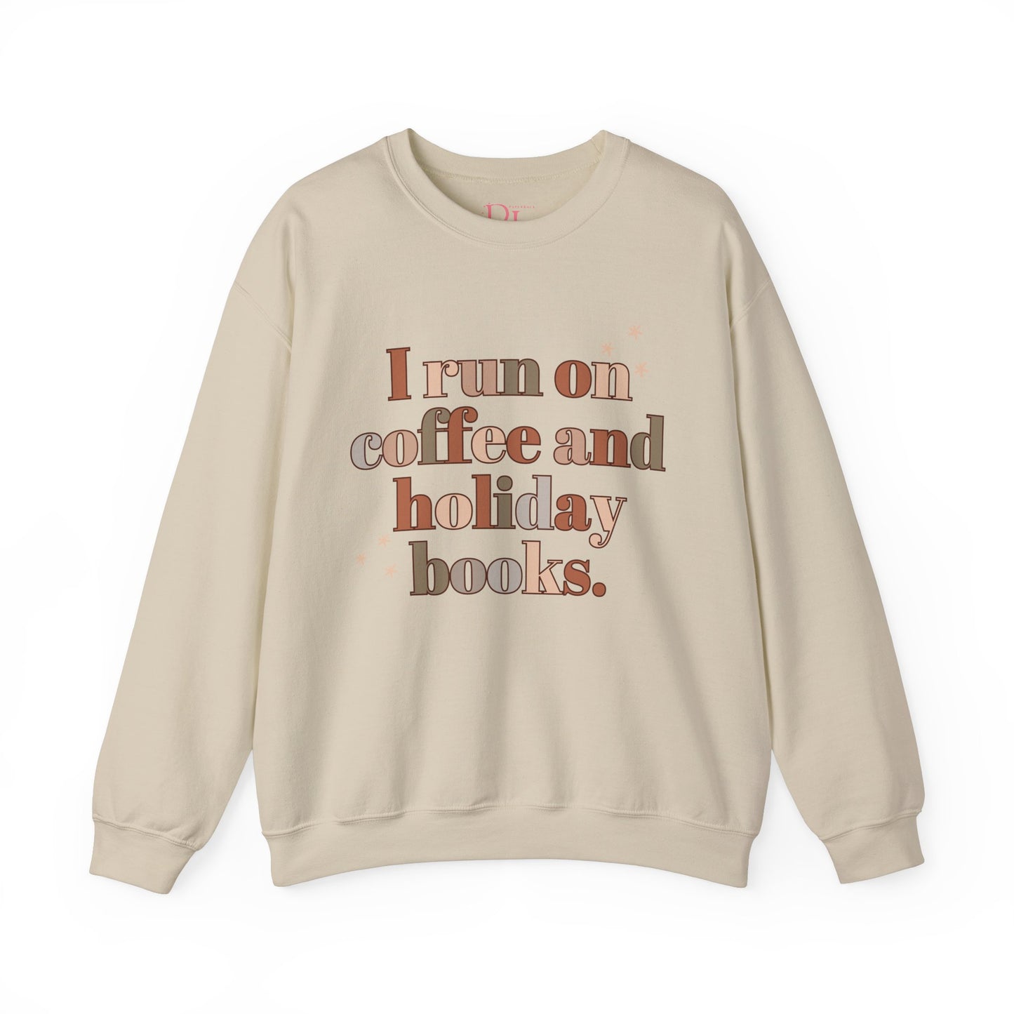 The Holiday Collection - "I Run on Coffee and Holiday Books" Sweatshirt | Book Lover Sweatshirt | Literary Christmas Sweatshirt | Cozy Holiday Sweatshirt for Bookworms