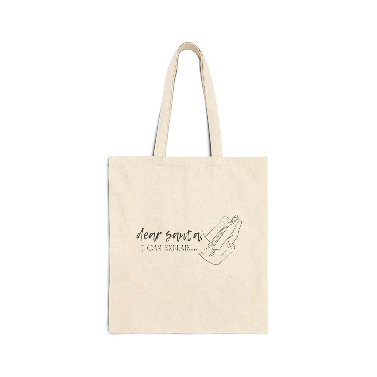 The Holiday Collection - "Dear Santa, I Can Explain" Tote Bag | Book Lover Gift | Literary Christmas Tote | Funny Holiday Bag for Bookworms | Gift for Readers