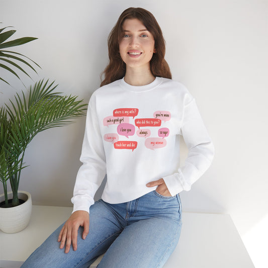 Bookish Valentine Collection - Book Boyfriend Quotes Crewneck Sweatshirt