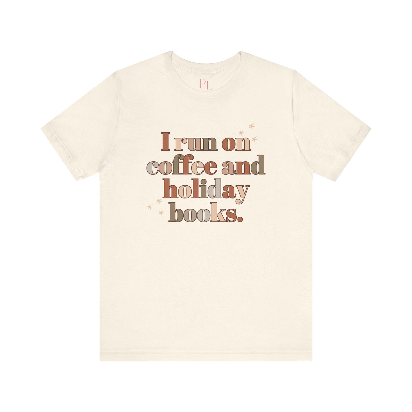 The Holiday Collection - "I Run on Coffee and Holiday Books" Bella & Canvas T-Shirt | Book Lover Tee | Literary Christmas Shirt | Cozy Holiday Shirt for Bookworms | Bella & Canvas Tee