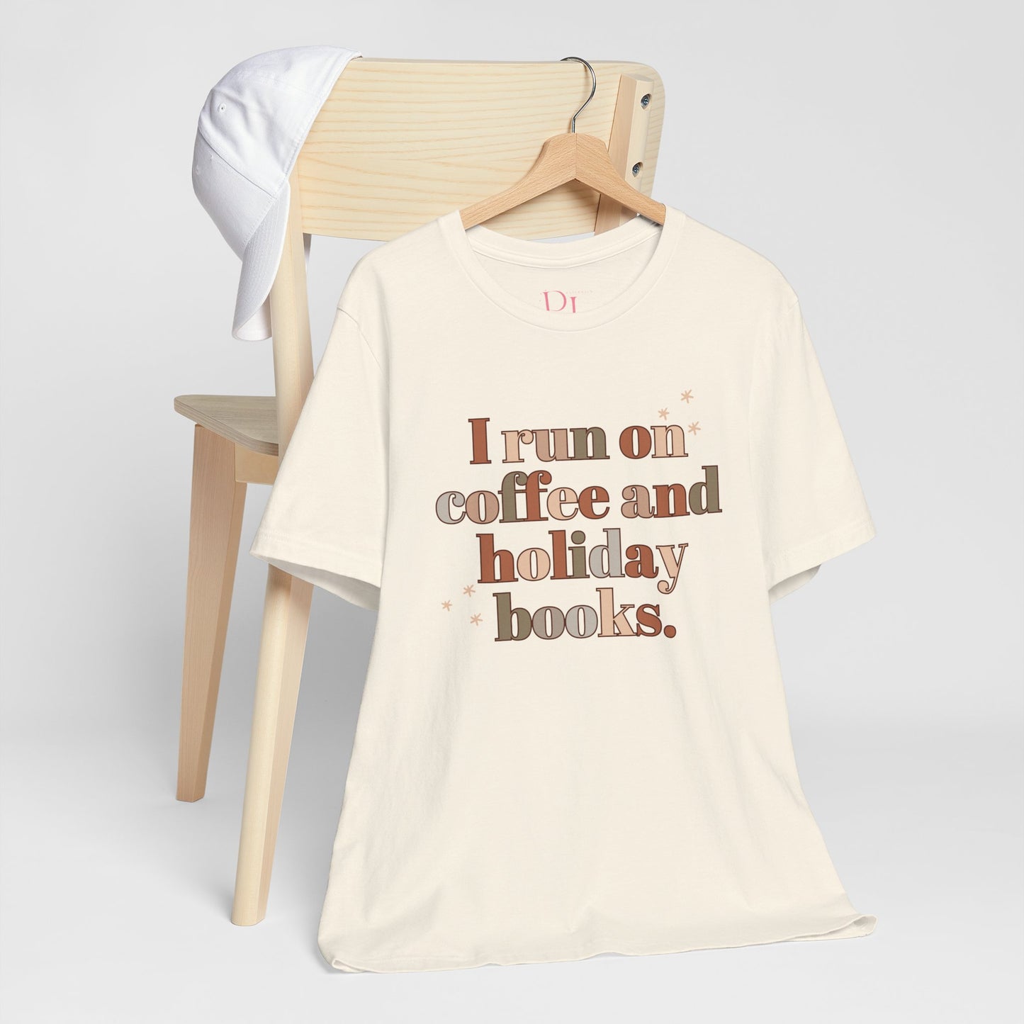 The Holiday Collection - "I Run on Coffee and Holiday Books" Bella & Canvas T-Shirt | Book Lover Tee | Literary Christmas Shirt | Cozy Holiday Shirt for Bookworms | Bella & Canvas Tee