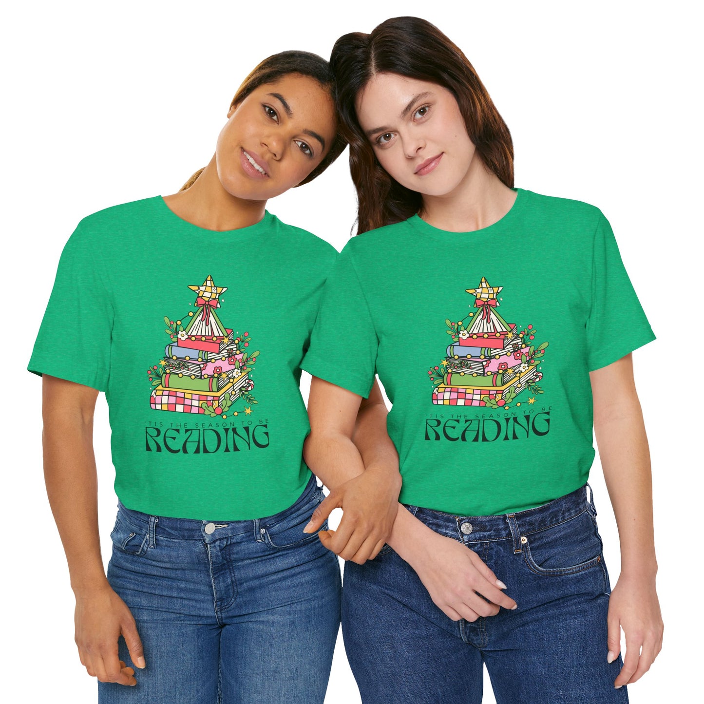 The Holiday Collection - "Tis the Season to Be Reading" Bella + Canvas T-Shirt – Perfect for Book Lovers & the Holidays!