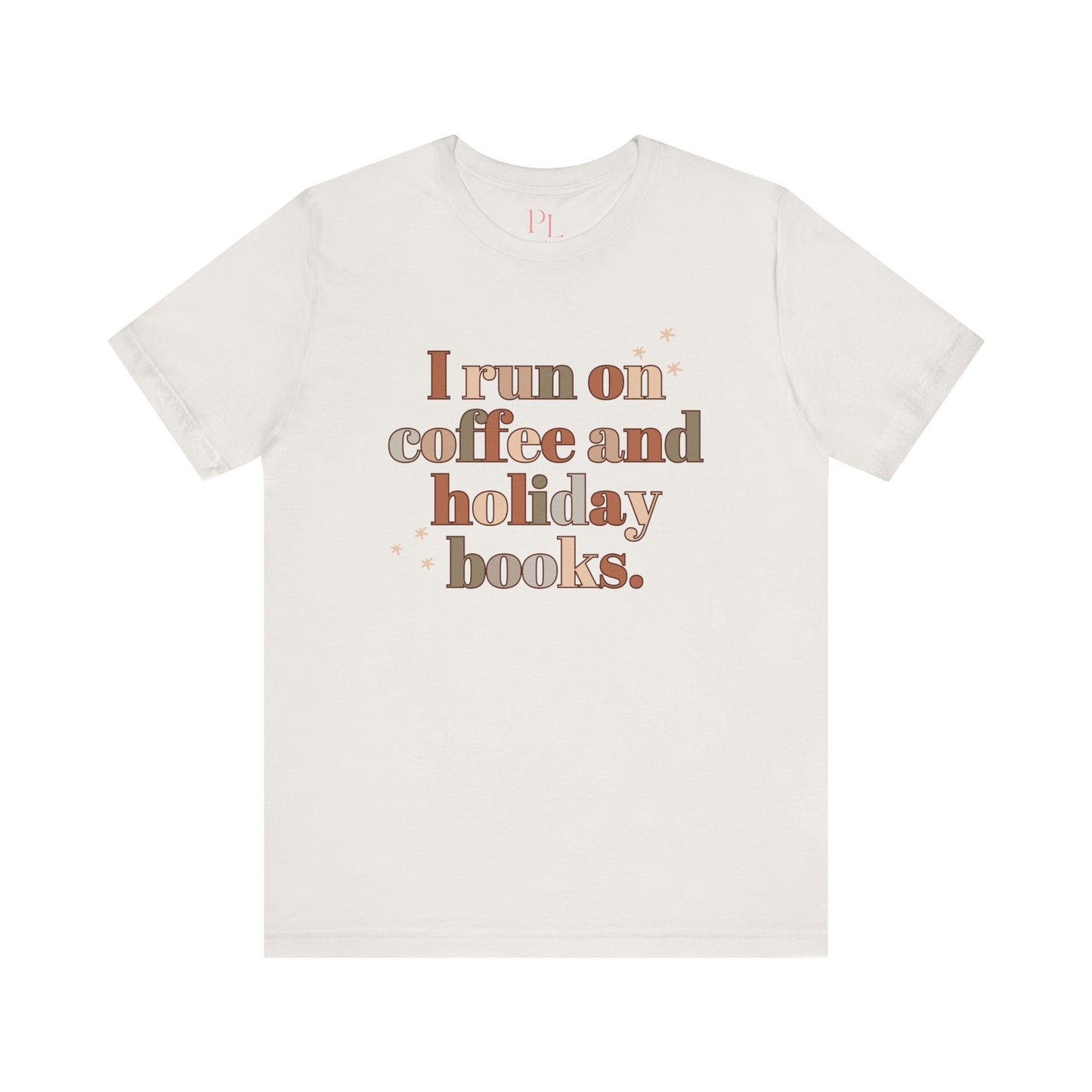 The Holiday Collection - "I Run on Coffee and Holiday Books" Bella & Canvas T-Shirt | Book Lover Tee | Literary Christmas Shirt | Cozy Holiday Shirt for Bookworms | Bella & Canvas Tee